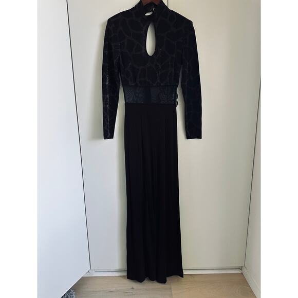 Vintage 90s Cache Jumpsuit Animal Print Size 6 Brown Sexy Open Back Catsuit USA - Picture 8 of 9